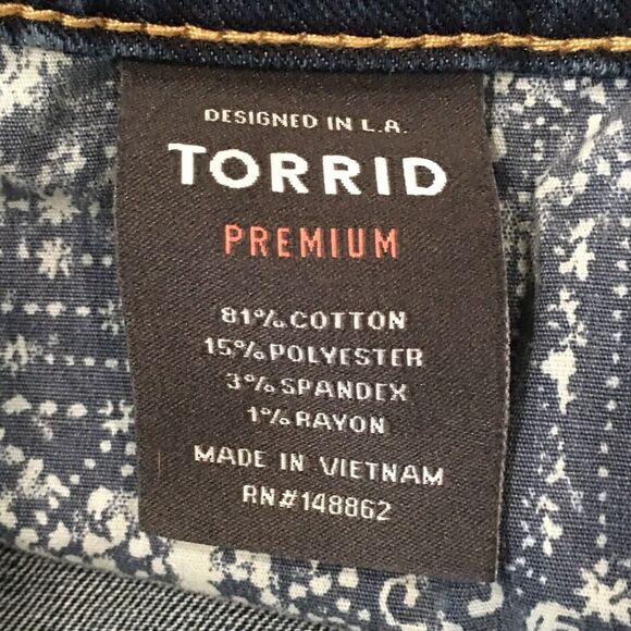 Torrid Premium Women's Plus Size 26 Jeans Blue Skinny Cropped Stretch Denim - Picture 5 of 14